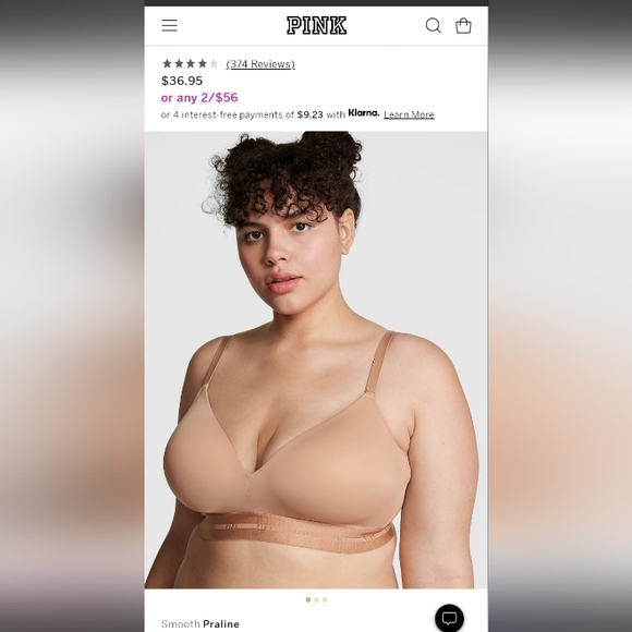 Victoria secret PINK- Wear Everywhere Wireless Lightly lined Bra-36C - Picture 2 of 4